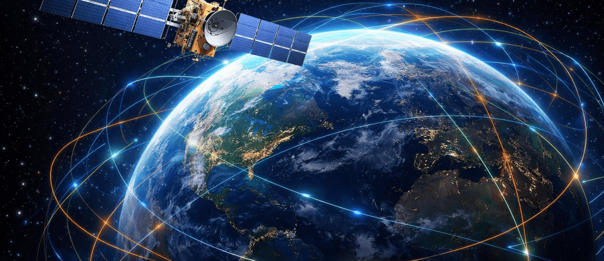 BeiDou satellite orbiting Earth in space